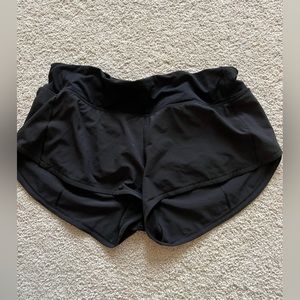 Black low rise Lululemon Hotty hot shorts